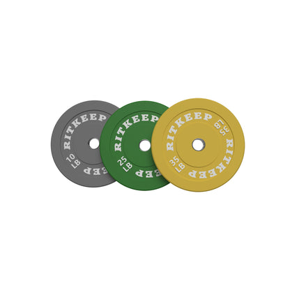 2-Inch Olympic Low Bounce Color Rubber Bumper Weight Plates