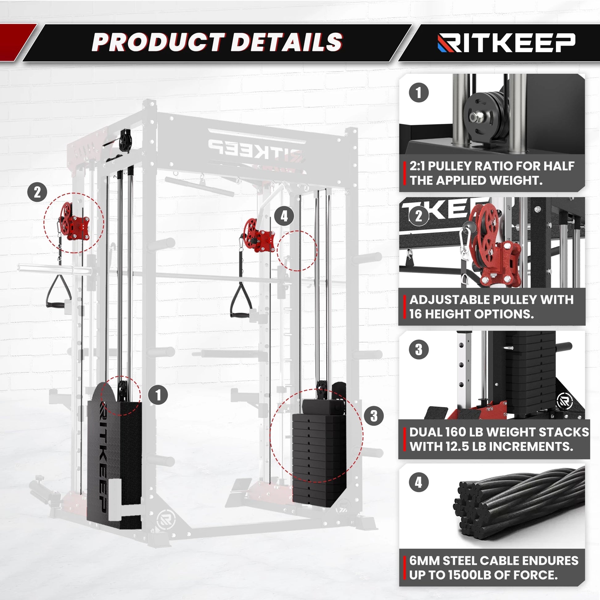 PMAX 5600 Home Gym Smith Machine with Integrated Weight System