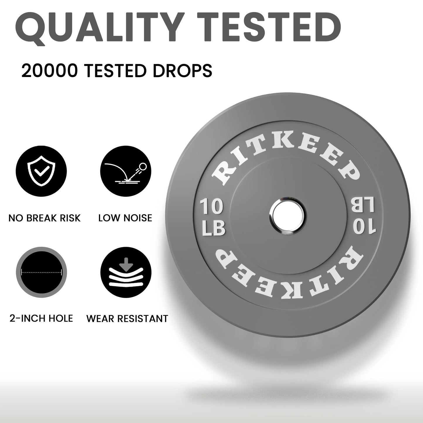 2-Inch Olympic Low Bounce Color Rubber Bumper Weight Plates