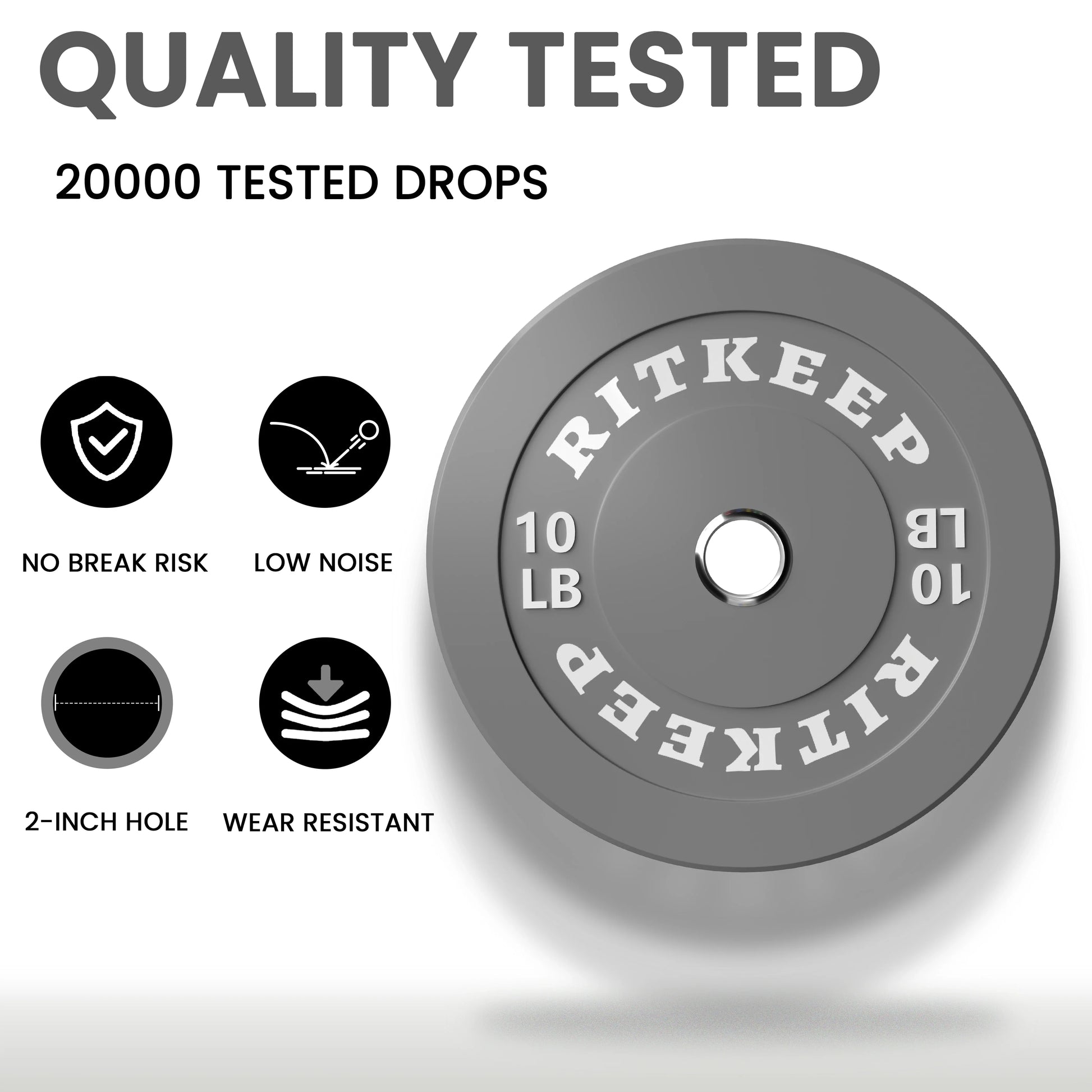 2-Inch Olympic Low Bounce Color Rubber Bumper Weight Plates