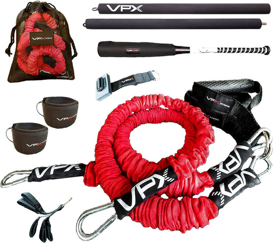 VPX Power Resistance Training System 3.0 | Total 3-Way Stacking Home, Gym, Sport Fitness | Men & Women | 220 Lbs Adjustable Suspension Resistant Strength | Leg, Squat, Press, Push, Glute, Arm, LAT
