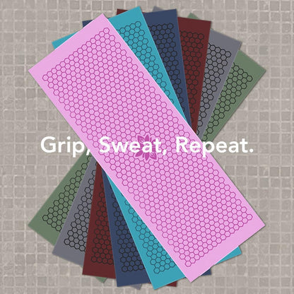 Non-Slip Hot Yoga Towel Mat - Sweat Absorbent Microfiber Suede & Double Sided Grip Hot Yoga Mat Towel with Honeycomb Design, Easy Portable for Pilates, Exercise, Workout - Dark Blue