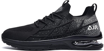 Women'S Air Running Shoes Breathable Athletic Tennis Shoes Sport Walking Sneakers Black 10